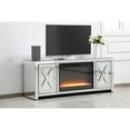 thumbnail image 3 of Elegant Decor MF98904-F2 59 in. Raiden LED Mirrored TV Cabinet with Crystal Fireplace, 3 of 8