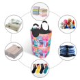 thumbnail image 5 of XMXT Collapsible Laundry Basket Hamper, Cartoon Colorful Graffiti Large Laundry Bag Clothes Hamper with Aluminum Handle, 50L, 5 of 7