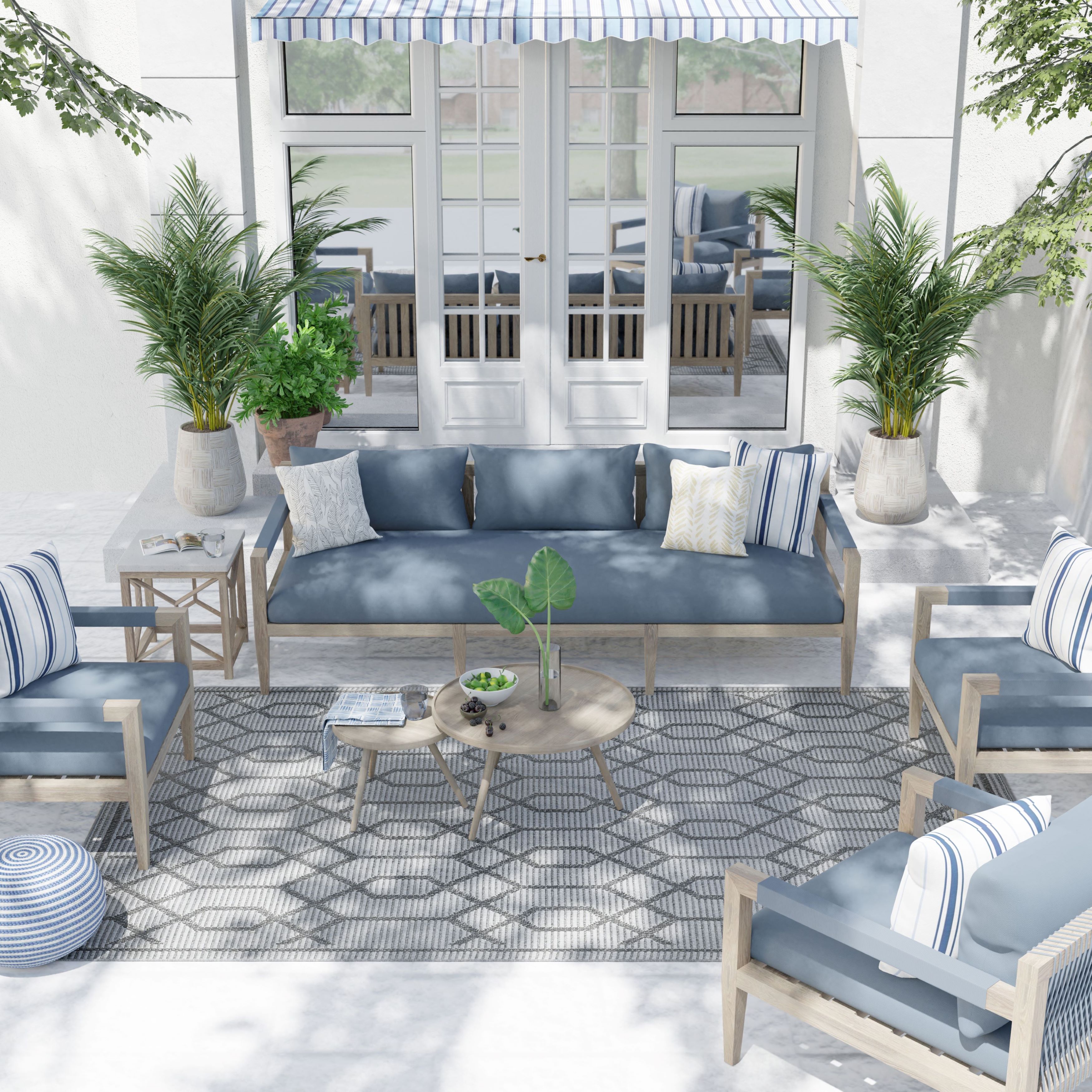 Loomaknoti Breyleigh Chendler 6' x 9' Grey Trellis Indoor Polypropylene Area Rug
