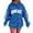 Blue-1, variant on Womens Game Day Hooded Sweatshirts Football Sequin Print Long Sleeve Oversize Hoodies Holiday Mardi Gras Fashion Pullover Tops