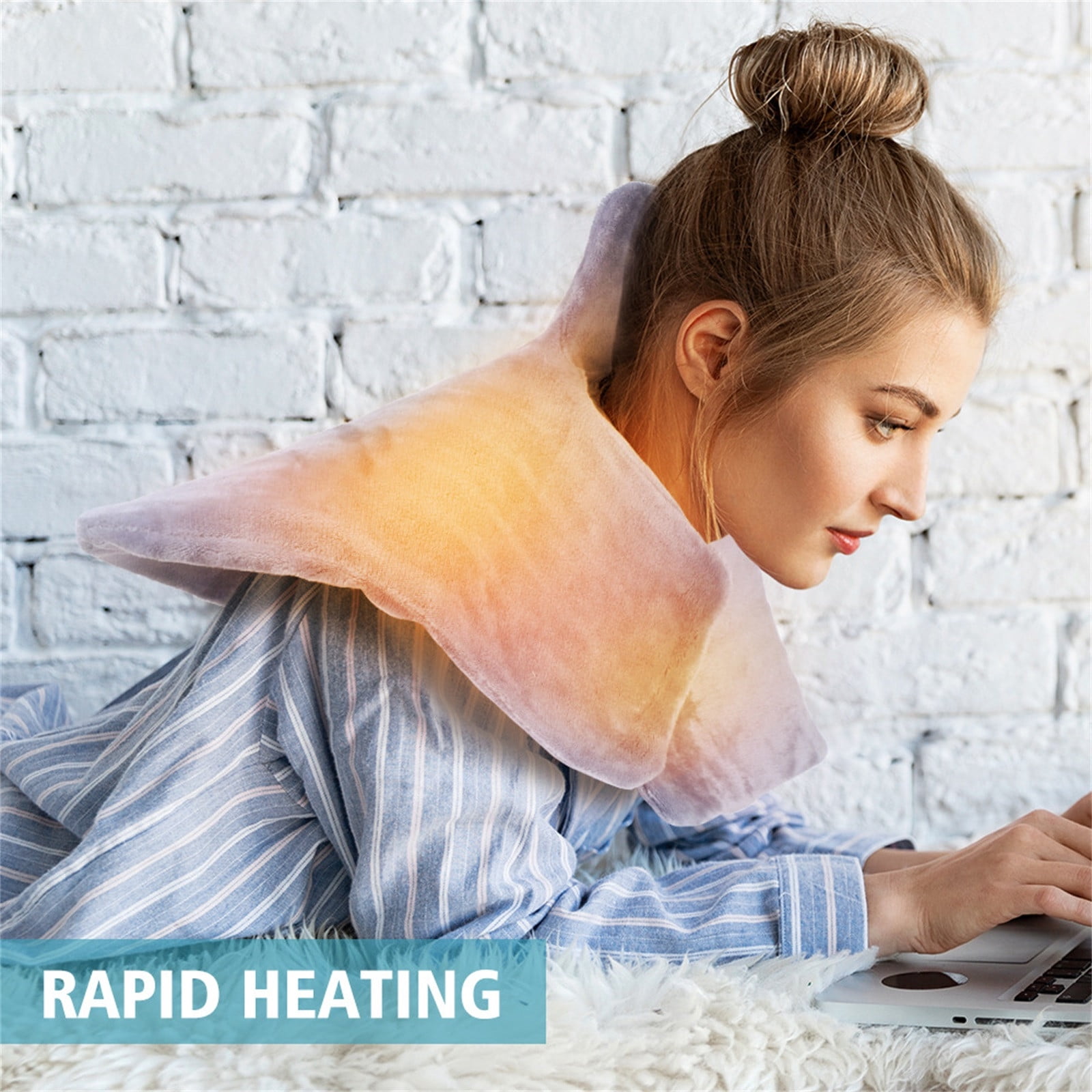 Heating Pad Shawl Shoulder Neck Warmer, 3 Temperature 30-50℃ 2 Hour Auto Shut Off, Coral Fleece Removable Washable Cover, 230CM Cord Electric Blanket Winter Pain Relief