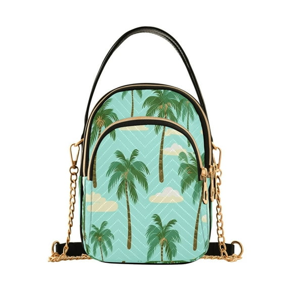 ALAZA Chain Crossbody Bags for Women Coconut Trees Shoulder Handbag Phone Purse