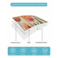 thumbnail image 5 of Quilts Twin Size, Burnt Orange Spring Floral Soft Comforter Bedding Set for Bed, Summer Botanical Tulip Vintage Lightweight Quilted Bedspread with Pillow Cover(2 Pieces) for All Season, 68x86 Inch, 5 of 6