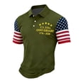 thumbnail image 2 of Dwelliawo We the People Shirt for Men 1776-2026 Patriotic Short Sleeve Waffle Shirt We the People Freedom Shirts Polo Top Army Green S, 2 of 4