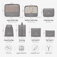 thumbnail image 2 of 7-Piece Gray Travel Packing Cubes, Luggage Organizer Bags, 2 of 6