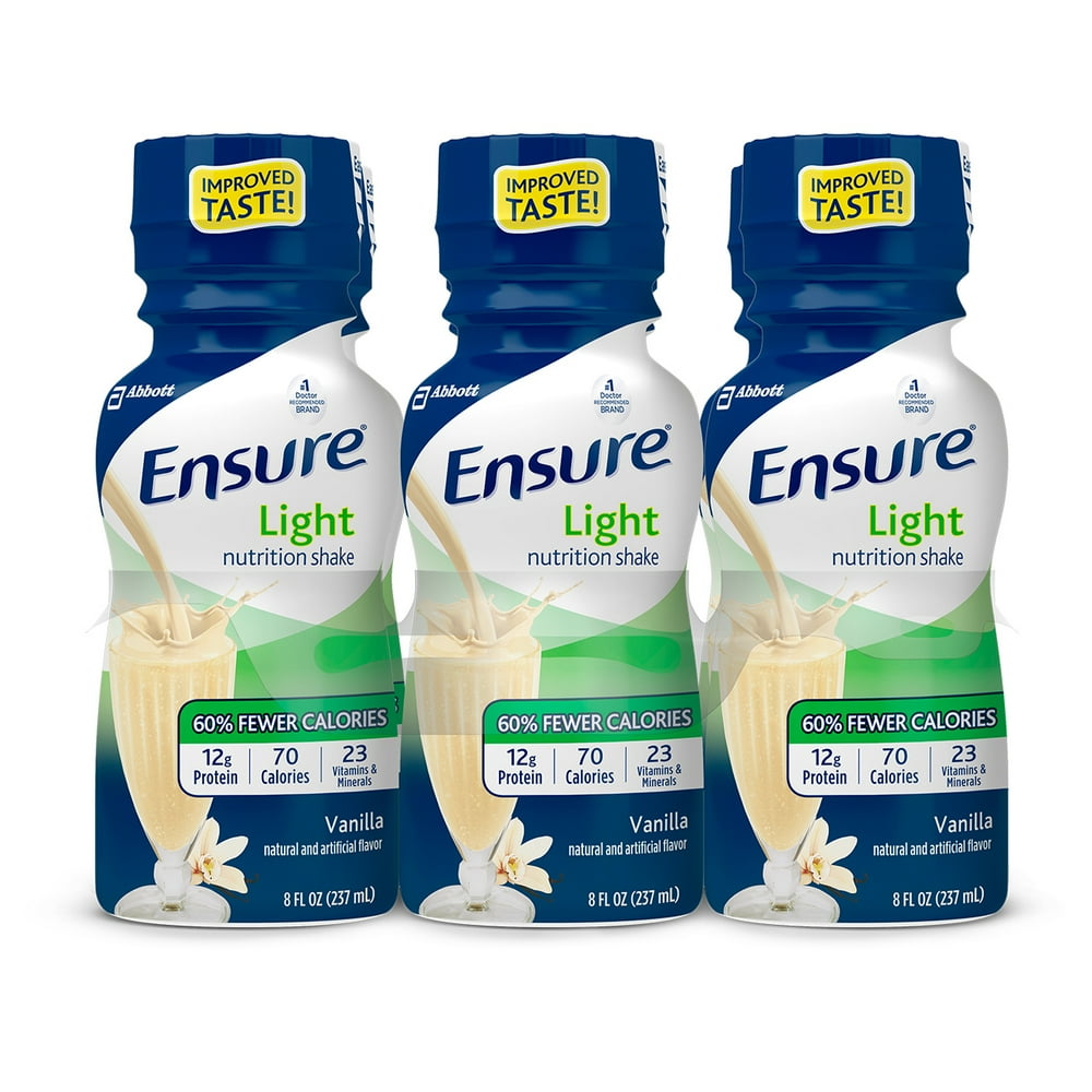 Ensure Light Nutritional Shake, 12g Protein, Vanilla, 8 fl oz, 24 count