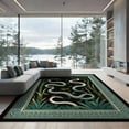 thumbnail image 2 of ODIKA 8'x10' Washable Area Rug Durable, Non-Slip Snake Forest Layout Botanical Emblems Scroll Border Boho Vintage for Living Room, Under Sectional, Family, 2 of 7
