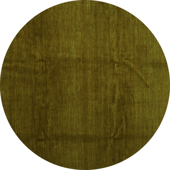 Ahgly Company Indoor Round Abstract Green Contemporary Area Rugs, 6' Round