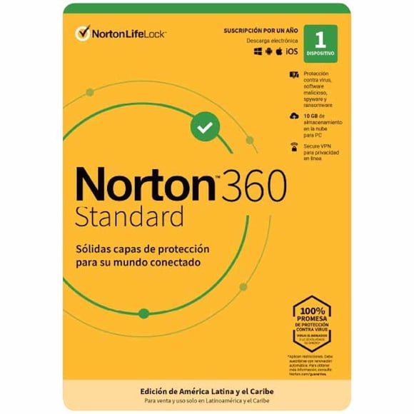 Antivirus Norton LifeLock 360 Standard 1 dispositivo