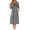 Mid Gray, variant on Women's Zipper Robe 3/4 Sleeves Housecoat Full Length Nightgown Soft Loungewear Robe with Pockets