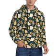 thumbnail image 2 of Fotbe Men's Hoodie with Bear Sunflower Pattern - Kangaroo Pocket Pullover Hooded Sweatshirt, Perfect for Daily Wear, Travel, and Home-Small, 2 of 7