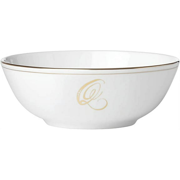 Lenox Federal Gold Script Monogram Dinnerware Placesetting Bowl, Q
