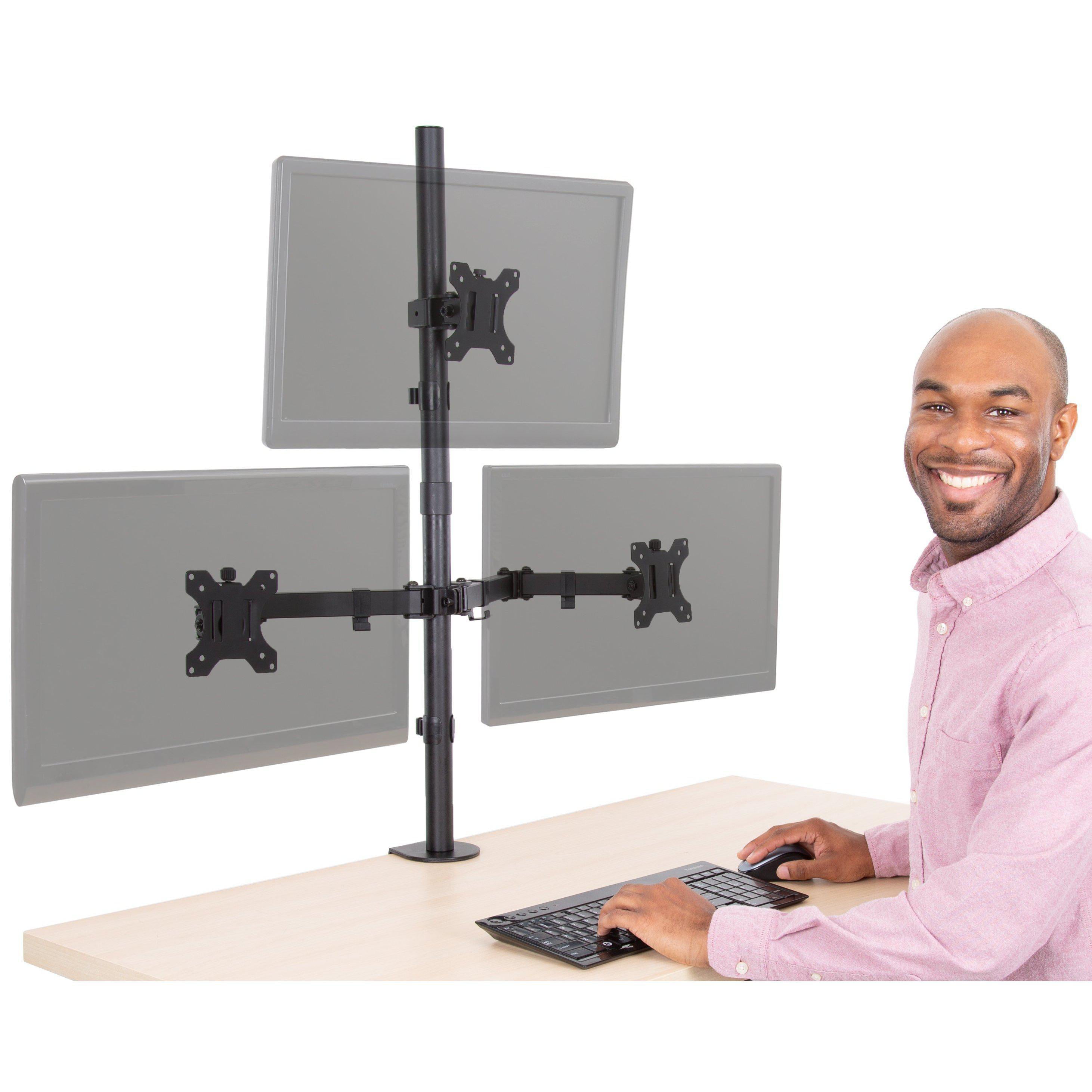 Stand Steady 3 Monitor Mount Desk Stand | Height Adjustable Triple ...