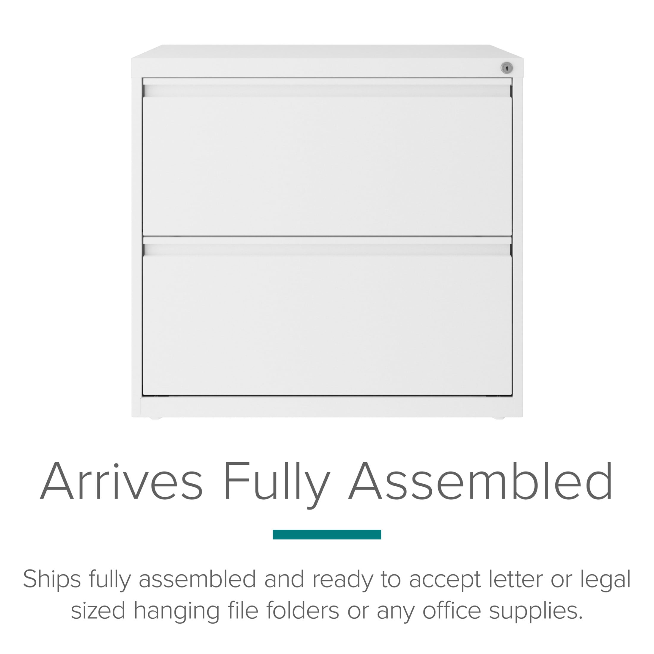 Hirsh 30 inch Wide 2 Drawer Lateral 101 File Cabinet for Home or Office, White