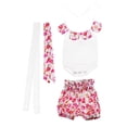 thumbnail image 2 of Conjunto de top de algodón para niñas recién nacidas, mameluco y pantalones cortos florales de 0 a 6 meses Amarillo, 2 of 9