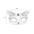 thumbnail image 4 of Máscara de gato para mujer Decoración elegante de diamantes de imitación, máscara de , media cara para disfraces Night Club Carnival Stage Pe Blanco Salvador Accesorios de mascarada, 4 of 5