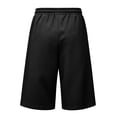 thumbnail image 5 of longantii Men's Capri Pant Baggy Below Knee Summer Casual Wide Leg Loose Drawstring 3/4 Pant with Pockets Black S, 5 of 8