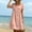 Pink, variant on Josdec Women's Square Neck Short Sleeve Babydoll Midi Dresses Eyelet Hollow Hem Solid Color 100% Cotton Casual Dress for Daily Wear in Spring Summer S-3XL
