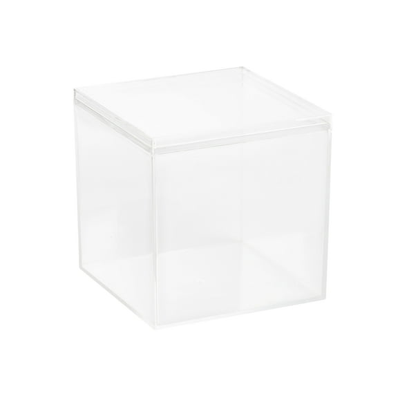 Clear Acrylic Boxes with Lid 4.72x4.72x4.72 Inches Pack of 4 Storage Box, Gift Box and Treat Box. Lucite Cube Display Boxes with Lid