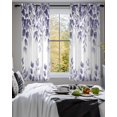 thumbnail image 3 of Purple Eucalyptus Leaves Sheer Curtains 54 Inch Length 2 Panels Set for Living Room/Bedroom, Spring Summer Botanical Kitchen Curtains Grommet Semi-Sheer Curtains Drapes Window Treatments 42"x54"x2, 3 of 7