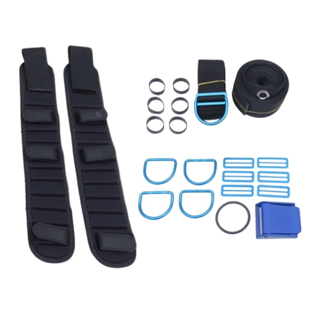 Conjunto de arnés Dir con placa trasera para buceo, conjunto de correa para la entrepierna con soporte BCD, hombreras Azul