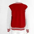 thumbnail image 3 of renvena Kids Boys Baseball Jackets Varsity Style Casual Sport Coat Cardigan Sweatshirt 5-12 Red&Grey 11-12, 3 of 7