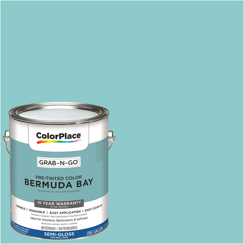 ColorPlace GrabNGo, Interior Paint, SemiGloss Finish, Bermuda Bay, 1