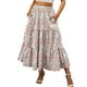 thumbnail image 1 of Txlixc Falda de verano para mujer Boho cintura elástica plisada línea A fluida falda larga de playa con bolsillos Txlixc  Moda, 1 of 5