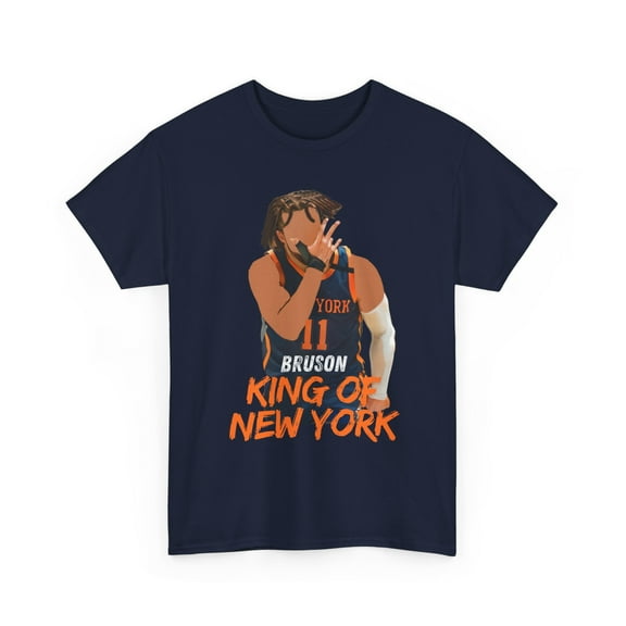 Jalen Brunson King of New York GOAT for basketball fans Unisex Cotton Tee