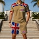 thumbnail image 1 of WILLBEST Pantalones Cortos Casuales para Hombre, con Bandera Europea y Británica, de Manga Corta, con Botones, Holgados y Cómodos, para Negocios Urbanos, Conjunto de Dos Piezas, 1 of 5
