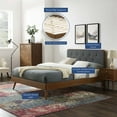 thumbnail image 5 of Platform Bed Frame, Full Size, Wood, Brown Walnut Grey Gray, Modern Contemporary Urban Design, Bedroom Master Guest Suite, 5 of 10