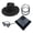 28#Black, variant on 4Pcs Western Cowboy Hat & Paisley Bandana Accessory Set Lightweight Farmer Style Hat for Men Women Carnival Halloween Cosplay Fancy Dress Party Brown One Size