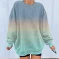 thumbnail image 2 of Women's Hoodies Winter Loose Fit Crew Neck Long Sleeve Rolled Drop Shoulder Graphic Leisure Cotton Sweatshirts Pullover(Mint Green,M), 2 of 5