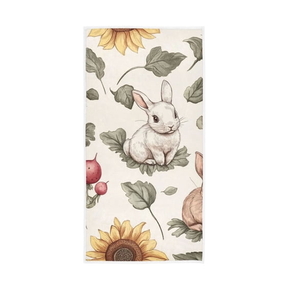 Cartoon Watercolor Rabbits Face Towel Absorbent Hand Towels Bath Sport Gym