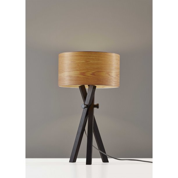 Architectonic Black Wood Tripod Table Lamp - Walmart.com Architectonic Black Wood Tripod Table Lamp - Walmart.com