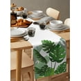 thumbnail image 5 of Table Runner Dresser Scarves 72 Inch Long, Monstera Palm Leaves Tropical Jungle Botanical Plants Linen Dining Table Runners Green White Tabletop Scarf for Wedding Holiday Party Kitchen, 5 of 7