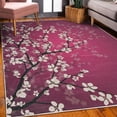 thumbnail image 3 of Japanese Decorative Rug, Spring Season Sakura Bloom Design Marine Toned Ombre Color Background, Quality Carpet for Bedroom Dorm and Living Room, 6 Sizes, Magenta White, by Ambesonne, 3 of 4