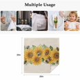thumbnail image 5 of Sunflower Cloth Napkins, Green Botanical Yellow Floral Summer Rustic Washable and Reusable Dinner Napkins Set of 8, Table Napkin for Kitchen Party Birthday Wedding Hotel Housewarming 20"x20", 5 of 9