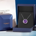 thumbnail image 5 of Gem Stone King 14K White Gold Purple Amethyst Pendant Necklace for Women (0.79 Cttw, Gemstone February Birthstone, Round 6MM, with 18 inch Chain), 5 of 6