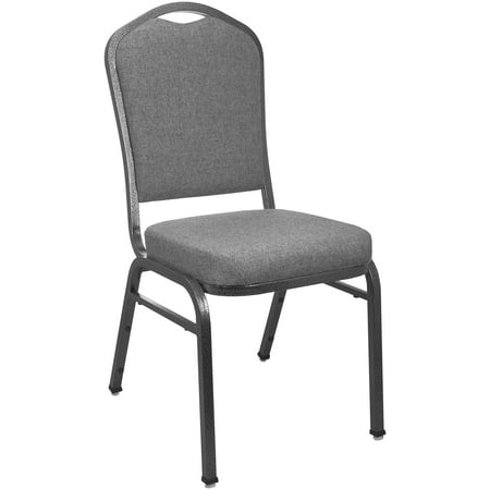 Back Premium Series - Advantage Series Premium Crown Back Stacking Banquet Chair with Fabric and 2.5” Thick Seat, Silver Vein Frame, Multiple Colors
