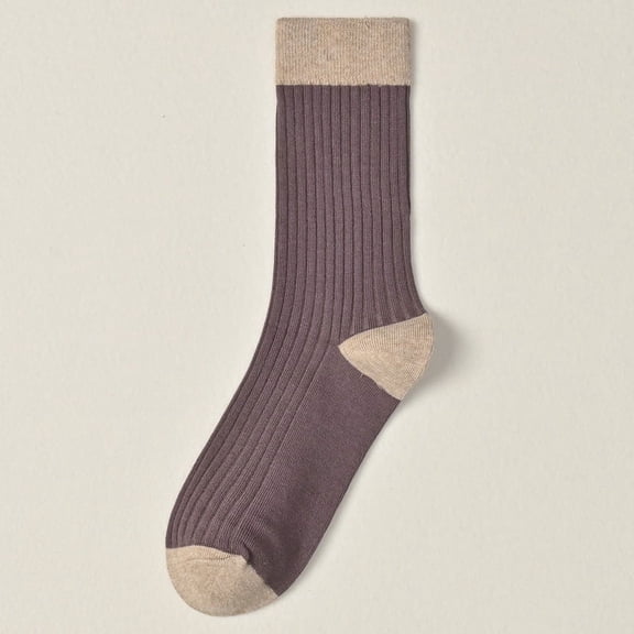 Color Matching Double Knit Girls Socks Cotton Sweat Absorbent Deodorant Retro Style 2022 New Cotton Socks 2PCS