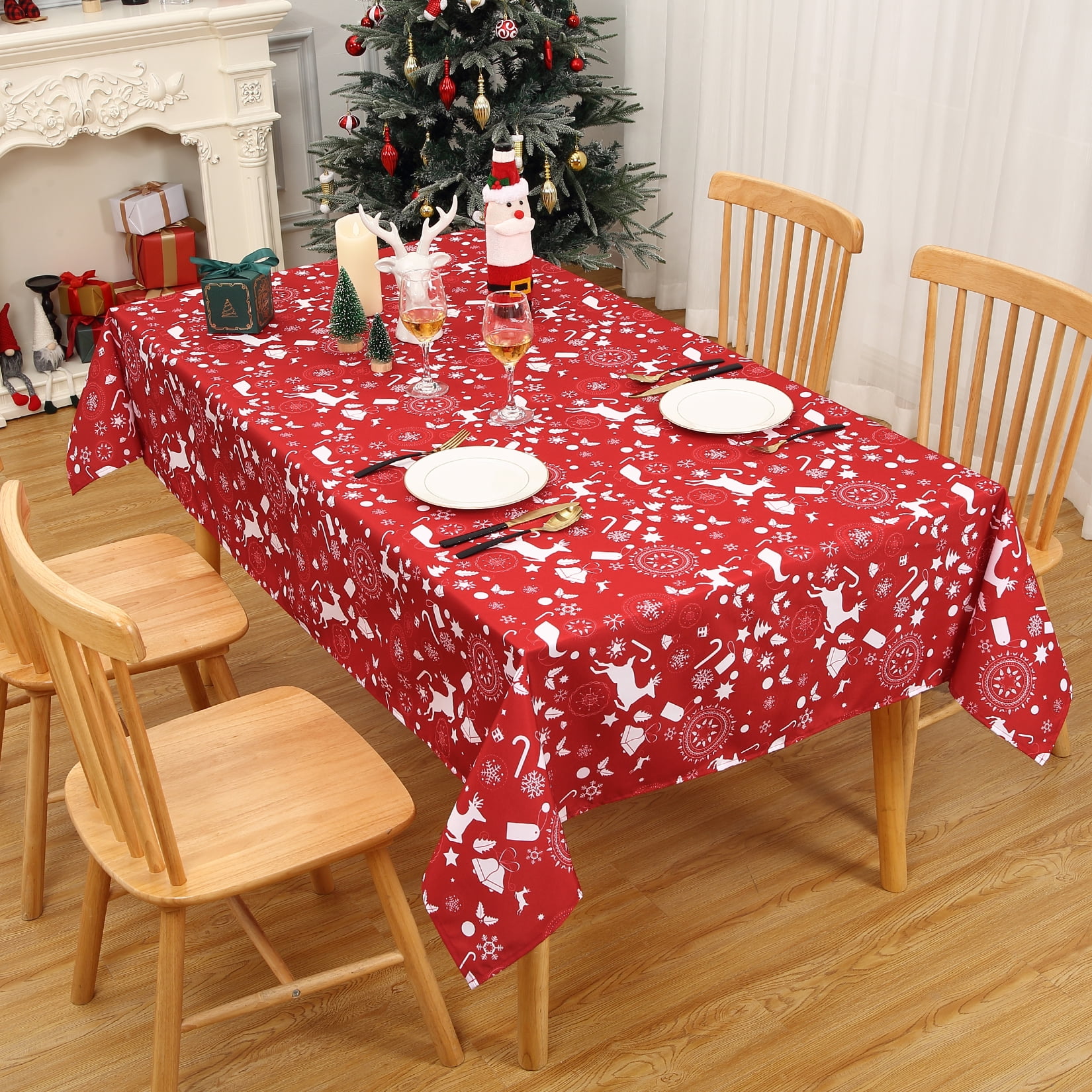 Haperlare Rectangular Christmas Table Clothes Indoor Outdoor Spillproof