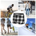 thumbnail image 7 of Men's Boxer Briefs, Buffalo check plaid white black Soft Comfy Mens Underwear Boxer Briefs Breathable With Widen Waist, 7 of 7