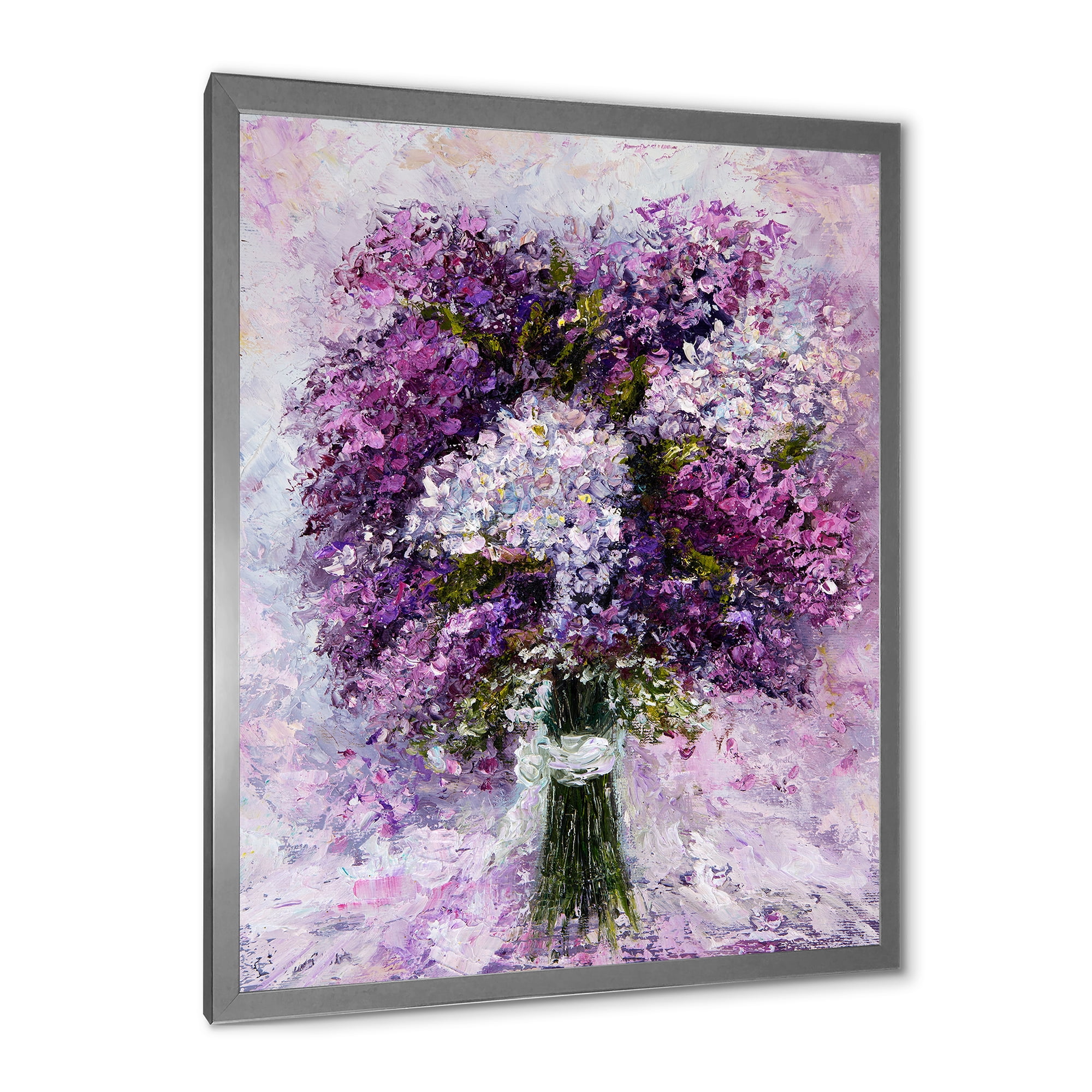 Designart 'Purple Hyacinth Flowers Bouquet' Traditional Framed Art Print