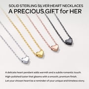 ChicSilver 925 Sterling Silver Heart Necklace for Women Tiny Small Heart Necklace for Women Endlessness Love Dainty Necklaces - 16