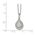 thumbnail image 3 of White Sterling Silver necklace Cable with pendant Cubic Zirconia CZ Clear 18 in 1 mm, 3 of 3