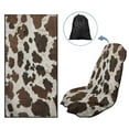 thumbnail image 5 of Garronmavis Brown Cow Print Towel Car Seat Protector Stretchable Edge Pockets Secure Installation Quick Dry Lightweight Perfect for Beach Yoga Camping Trips, 5 of 7