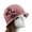 Pink, variant on harmtty Warm Flower Decor Wide Brim Round Dome Woolen Hat Middle Aged Ladies Elegant Bucket Hat Pink