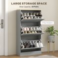 thumbnail image 4 of HOMCOM Modern Shoe Cabinet with 3 Flip Drawers for 18 Pairs of Shoes, 4 of 10