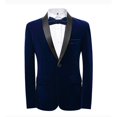 thumbnail image 1 of Mens Velvet Blazer Slim Fit Solid Blazer Sport Coat, 1 of 5
